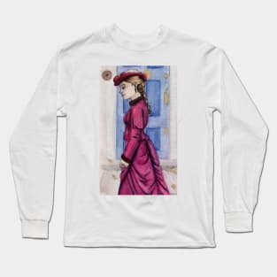 Victorian Woman Pondering Long Sleeve T-Shirt